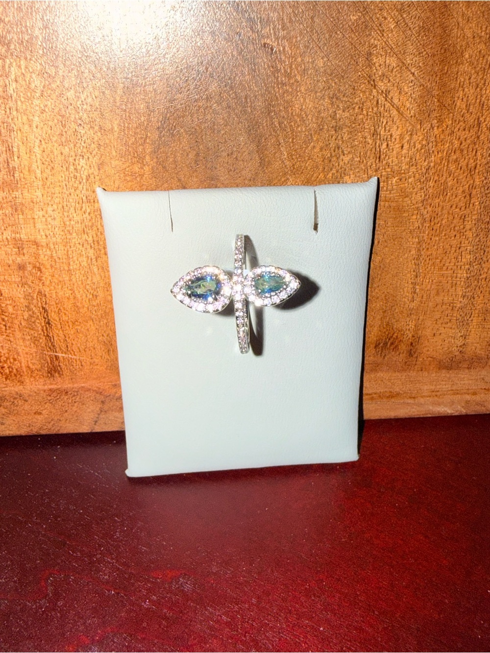 Double Marquise Mystic Topaz Halo Ring in Silver